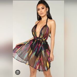 Fashion Nova True Colors Dress - Black/Multi. Size S.